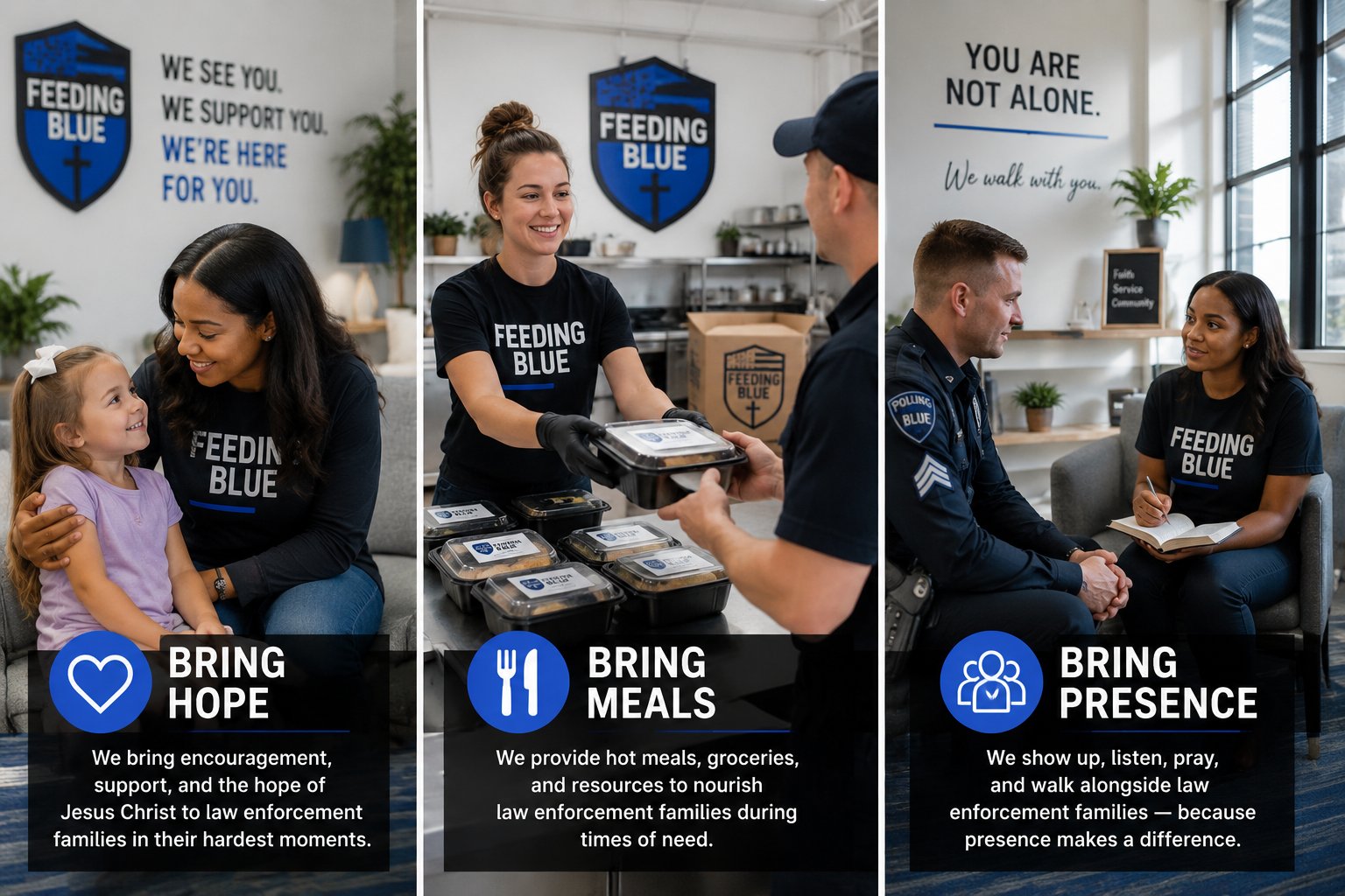 Bring Hope, Bring Meals, Bring Presence — three ways to support law enforcement families through Feeding Blue
